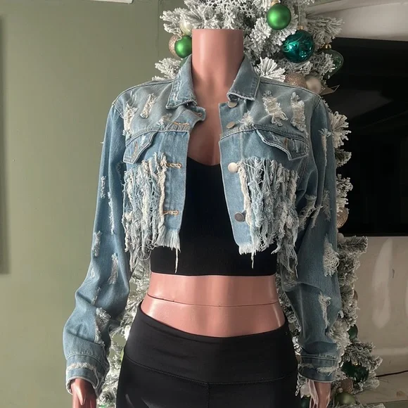 Ultra cropper Denim jacket - Picture 1 of 6